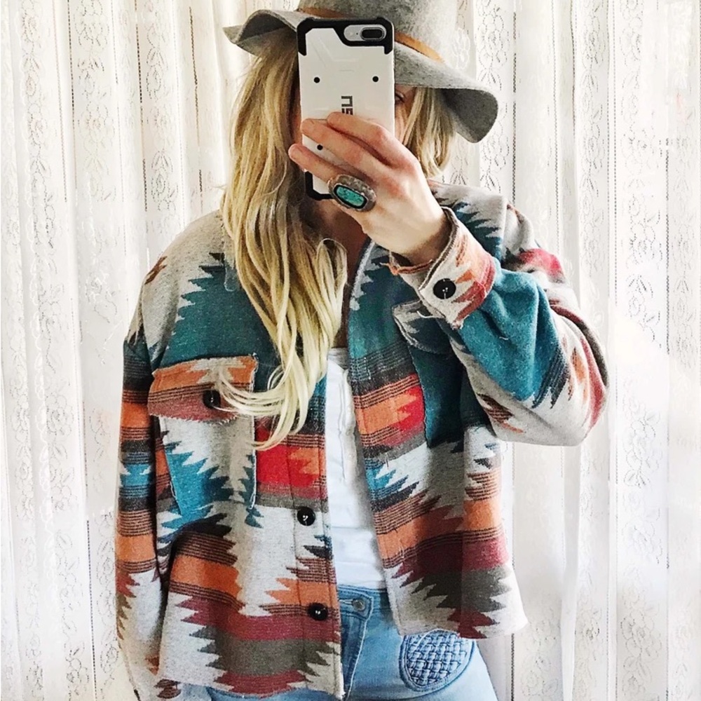 Bozeman Native Rust Boho Knit Vintage Inspired Jacket